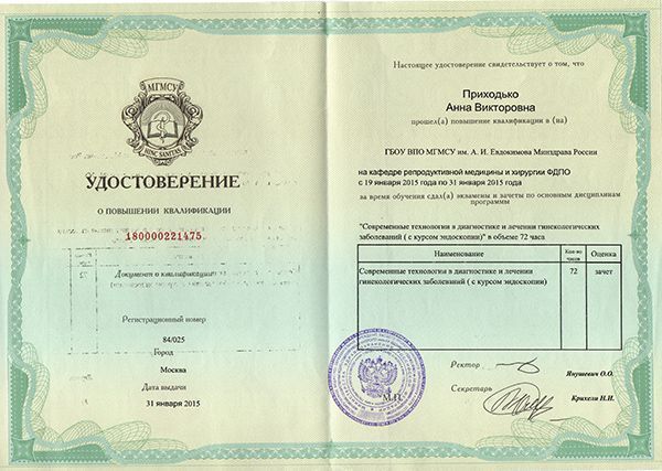 Врачи ММЦ "УРО-ПРО": Приходько Анна Викторовна Врачи ММЦ "УРО-ПРО": Приходько Анна Викторовна